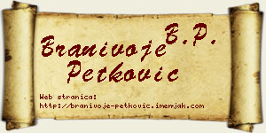 Branivoje Petković vizit kartica